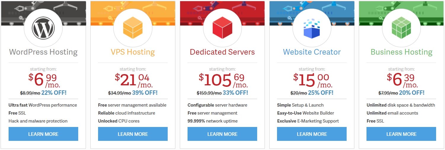 Different InMotion Hosting Solutions